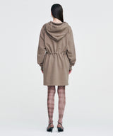 Vintage Fox Graphic Hoodie Dress _ BROWN