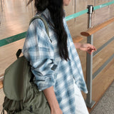 Blue Pepper Oversized Fit Boxy Fit Checkered Shirt Shirt [MANDARINETREE ONLY]