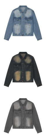 [S/S] Sand washing denim trucker jacket(3color)
