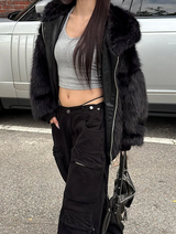 [Unisex] Fur 2way hood zip up(4color)