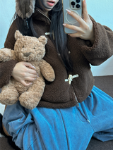 TEDDY CURLY🤎CUTIE PETIT ZIP UP 🤎🧸🐏3COLOR