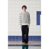 ARGYLE ELBOW STRIPE KNIT / IVORY