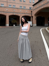  SWEAT SHIRRING MIDI SKIRT