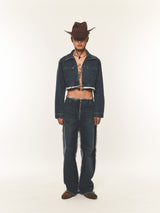 LOW-RISE DENIM PANTS (FOR UNISEX)