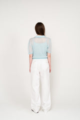 SEE-THROUGH COLLAR HALF KNIT (SKY BLUE)