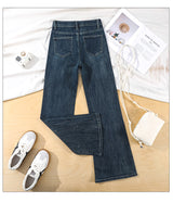 Dark Star Rhinestone Micro Flare Jeans – High Waist Relaxed Fit Wide Denim