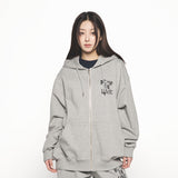 25SS INK STAMP LOGO HOODIE ZIP UP MELLANGE