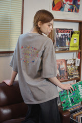 キャットステッチピグメント半袖Tシャツ
