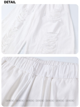Back lettering banding wide casual pants