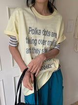 Yoka Stripe U-neck Layered Three Quarter Tee