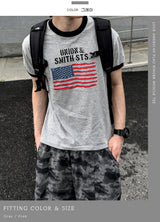 ルーアメリカンフラッグリンガーマッスルTシャツ