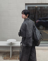 イーストベルトワイドデニムパンツ