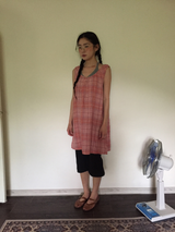 Houndstooth check midi dress (2color)