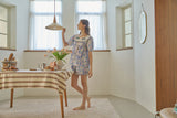 ULLALA PAJAMA Blooming Short-sleeve Two-piece Blue Purple[24146WTSSN]