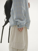 By hood check shirt -3C