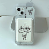 BlackWhite - パーティーケーキ Magsafe フォーンケース カードポケット セット