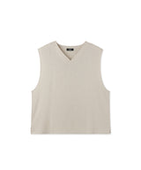 [DOJINOI] LINEN V-NECK VEST OATMEAL