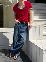 Basic layered henley neck half sleeves(10color)
