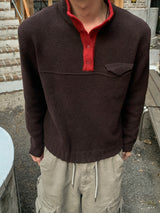 Chil Pocket Half-Neck Button Knit