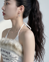 [SNSD Taeyeon Piercing] Love Planet Huggies Piercing - Silver Color