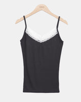 Curren Lace Ribbed Sleeveless Top