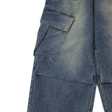 No.1111 diagonal cago wide denim PT
