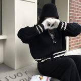 [BELLIDE MADE] Round colour matching knit zip-up