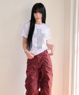 フラワークロス スリムTシャツ - ホワイト