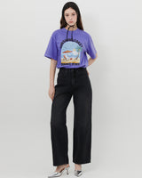 STUDS STRAIGHT LEG JEANS [BLACK]