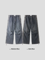 DRASLOW TRACK WIDE DENIM PANTS