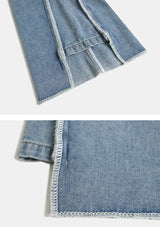 Overlock Side Cutting Denim Pants