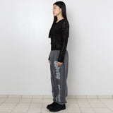 Lace Bone Sweatpants - Charcoal