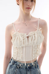 GAGA RIBBON BUSTIER / BEIGE