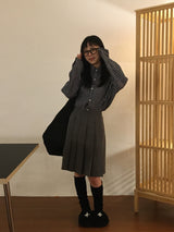 hei pleats midi skirt (2color)