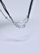 Swirl layered string chain choker necklace