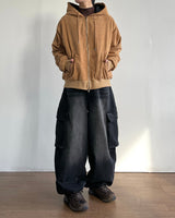 Work Corduroy Hood Zip-Up