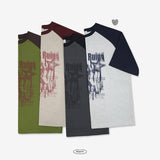 OリングカラーラグランショートスリーブTシャツ