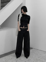 Machi Snap Adjust Incision Black Denim