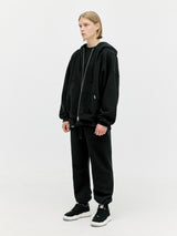Oversized Full Zip Hoodie - Black
