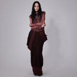 SHEISSHE/STRUCTURED SPLIT LONG SKIRT
