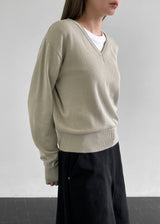[MADE] Smooth Cotton V-Neck Knitwear (Cotton 85%)