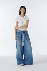 TENCEL WIDE DENIM PANTS (BLUE)