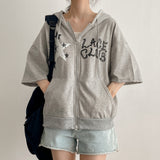 クラブボクシー半袖フードジップアップ (3 colors) H&L