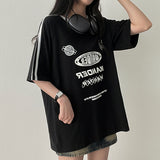 ティニートラックラインオーバーサイズフィットショートスリーブTシャツ