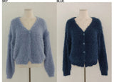 CLOUD FUR KNIT CARDIGAN (BLUE)