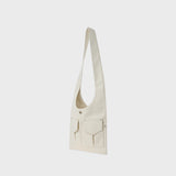 Leather 2 Pocket Flat Bag Set (White)