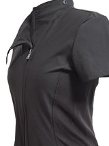 CURVED ZIP-UP SHIRT WITH LAYER . DARK BROWN