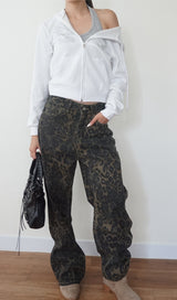 レオパードデニムパンツ