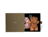 26SS★ Colombe d'Or Pleated Hair Scrunchie + Teddy Bear Keyring Set