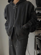 ASCLO Rivet Point Sweat Hood Zip Up (3color)